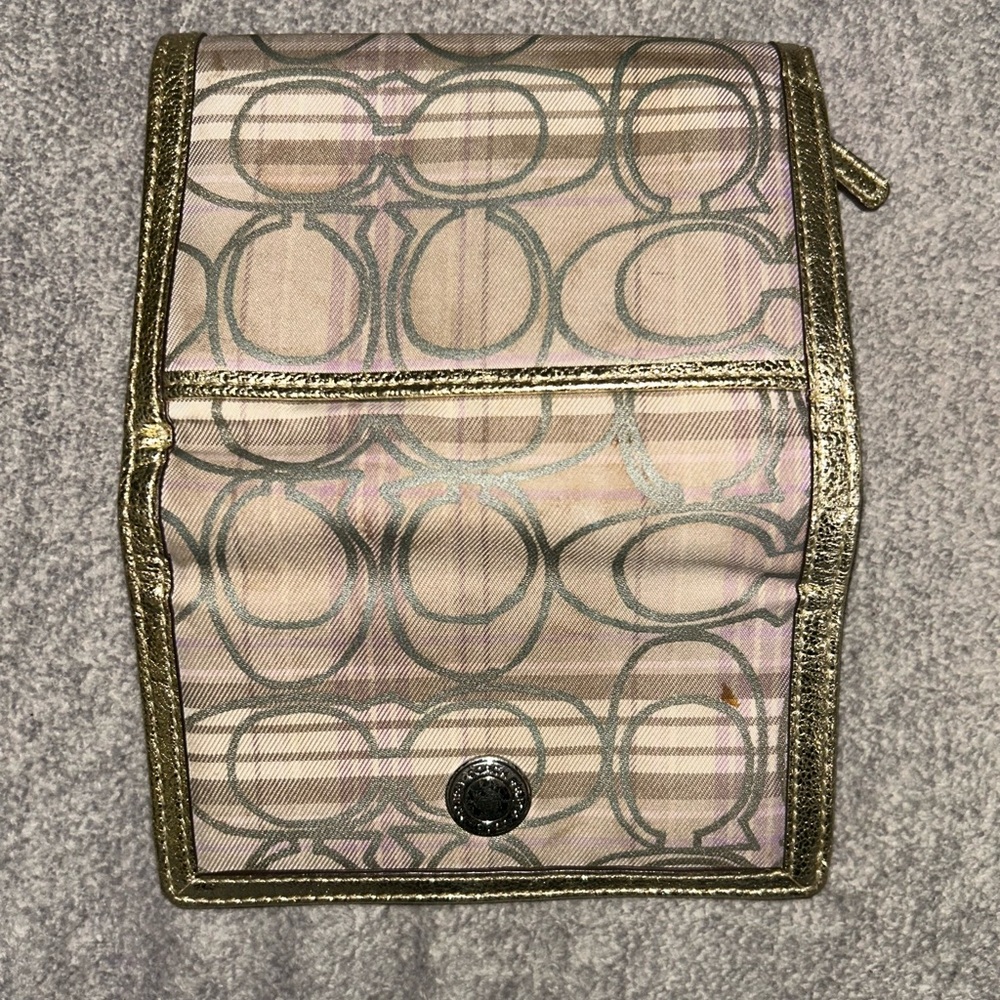 Coach Beige and Gold Wallet